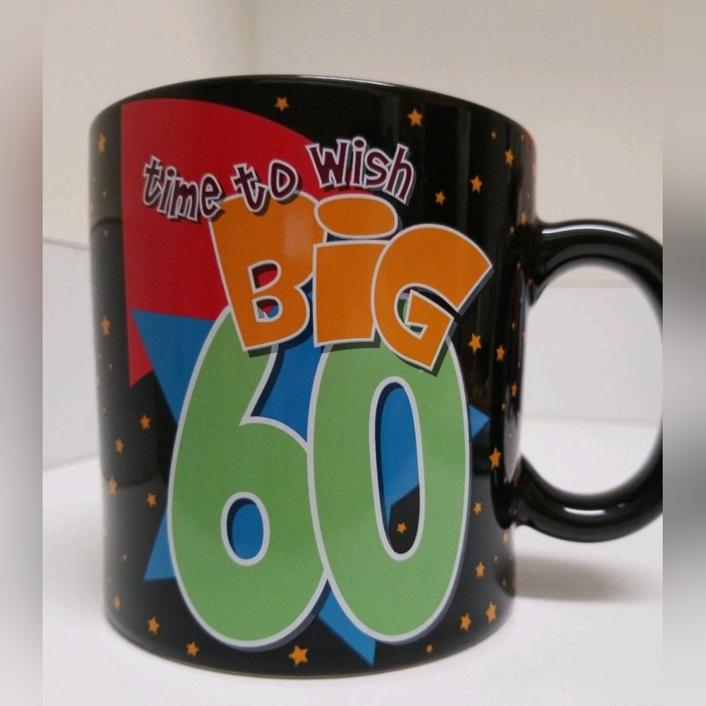 Time To Wish Big 60 - Oversize 4" X 4"  Russ Birthday Mug